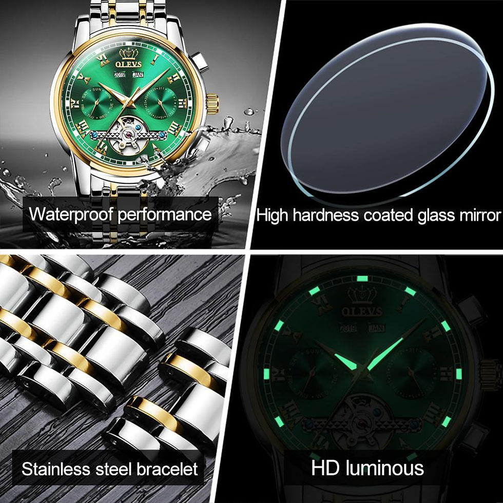 الصورة المصغرة: OLEVS Mechanical Men Watches Automatic Stainless Steel Waterproof Date Week