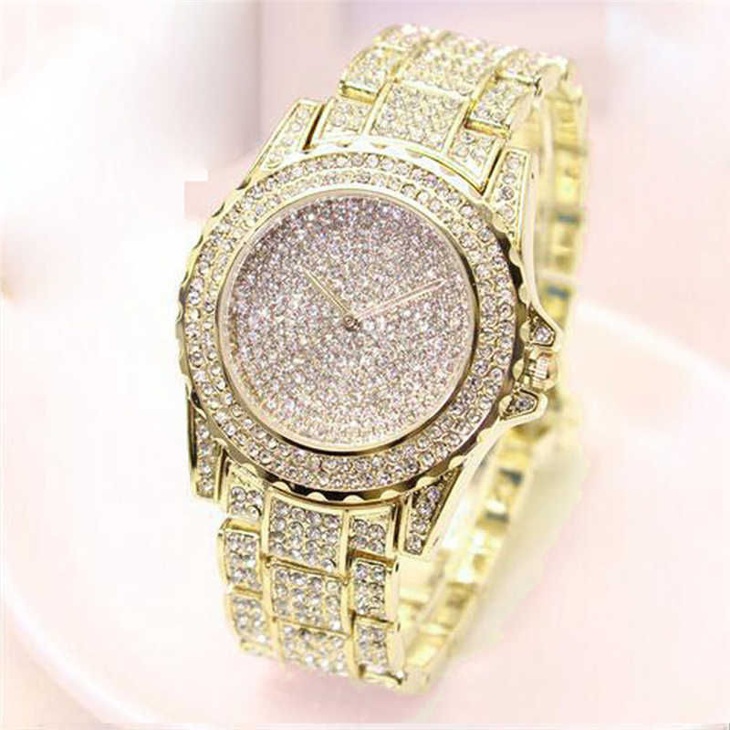 Thumbnail: Women Ladies Bling Diamonds Crystal Strap Watch Fashion Luxury Stainless Steel