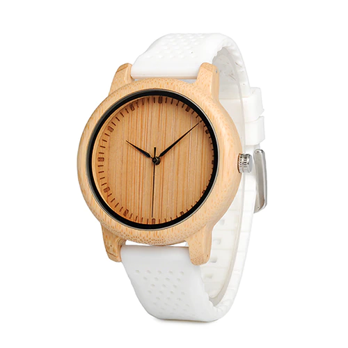 縮圖：BOBO BIRD Causal Bamboo Watches for Men and Women Bright Silicon Band montre