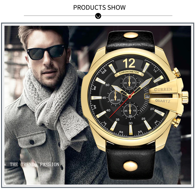 Thumbnail: Men Watch 2019 CURREN Men's Quartz Wristwatches Male Clock Top Brand Luxury