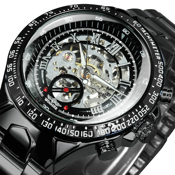 Miniatura: WINNER Official Men Mechanical Wristwatches Skeleton Watch Golden Mens Watches