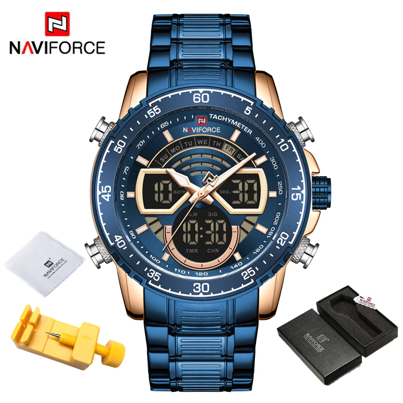 Miniatura: NAVIFORCE Men's Military Sports Waterproof Watches Luxury Analog Quartz Digital 