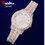 Thumbnail: Bubble Letter Watch Ice Big Dial Military Quartz Day Date Luxury Rhinestone