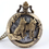 Thumbnail: Retro Bronze Wolf Hollow Design Quartz Pocket Watch Mens Women Necklace Pendant 