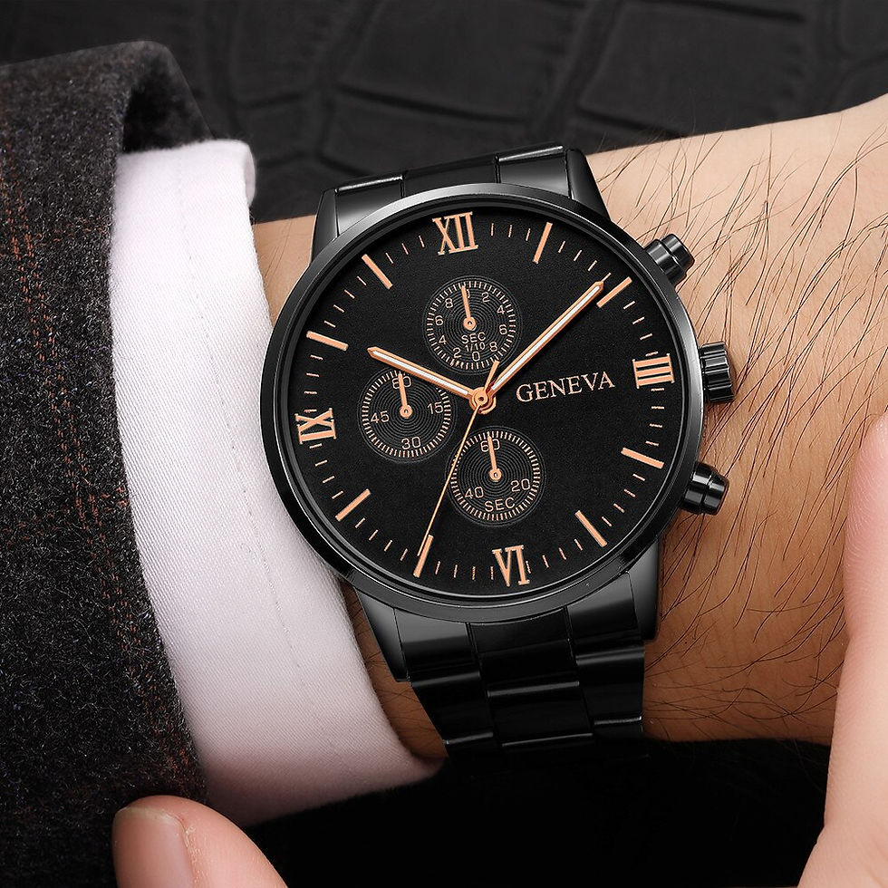 Thumbnail: The Men Watches Luxury Brand Auto Date Gold Male Clock Sport Quartz Wrist Watch 