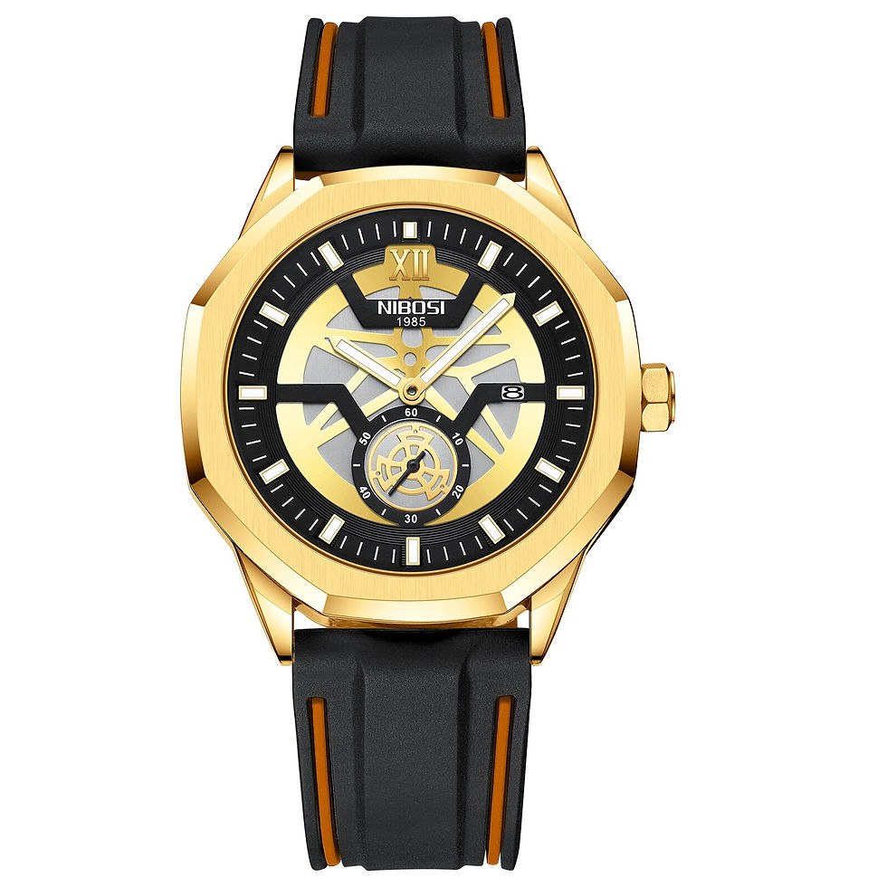 Thumbnail: NIBOSI 2022 Mens Watches Luxury Brand Fashion Skeleton Quartz Watch Men Sport