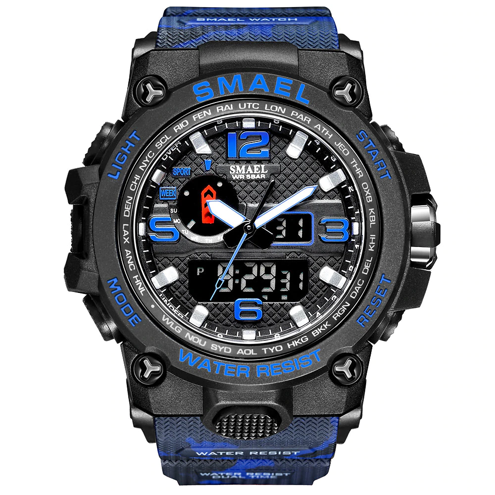 थंबनेल: SMAEL Brand Men Sports Watches Dual Display Analog Digital LED Electronic Quartz