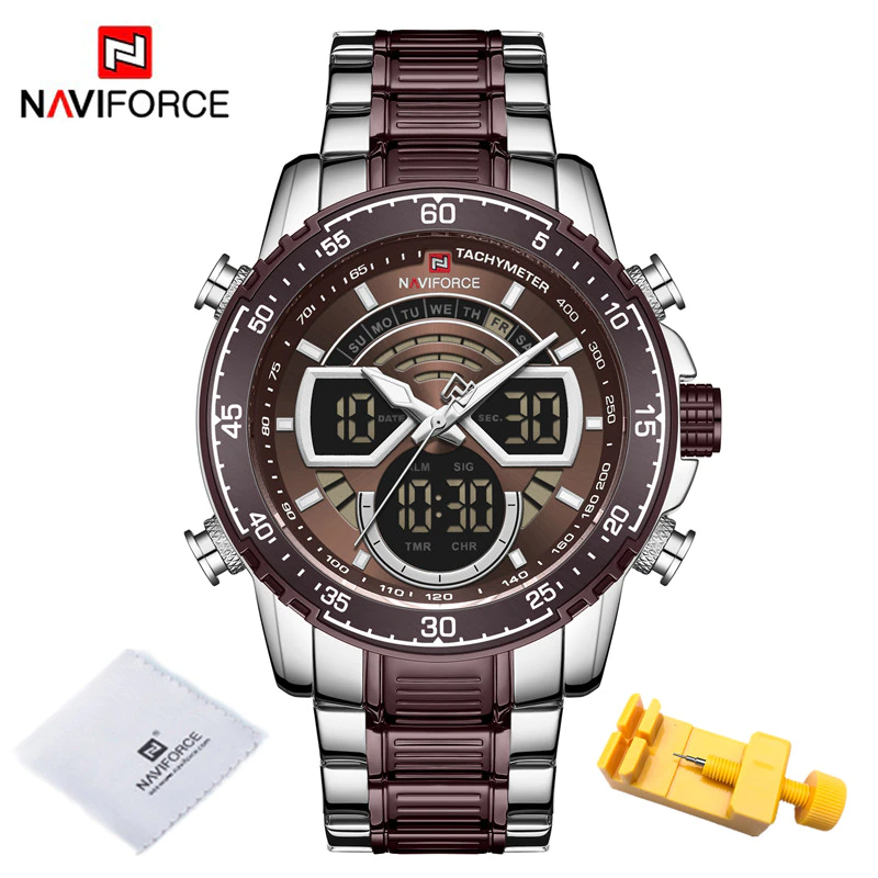 Thumbnail: NAVIFORCE Men's Military Sports Waterproof Watches Luxury Analog Quartz Digital 