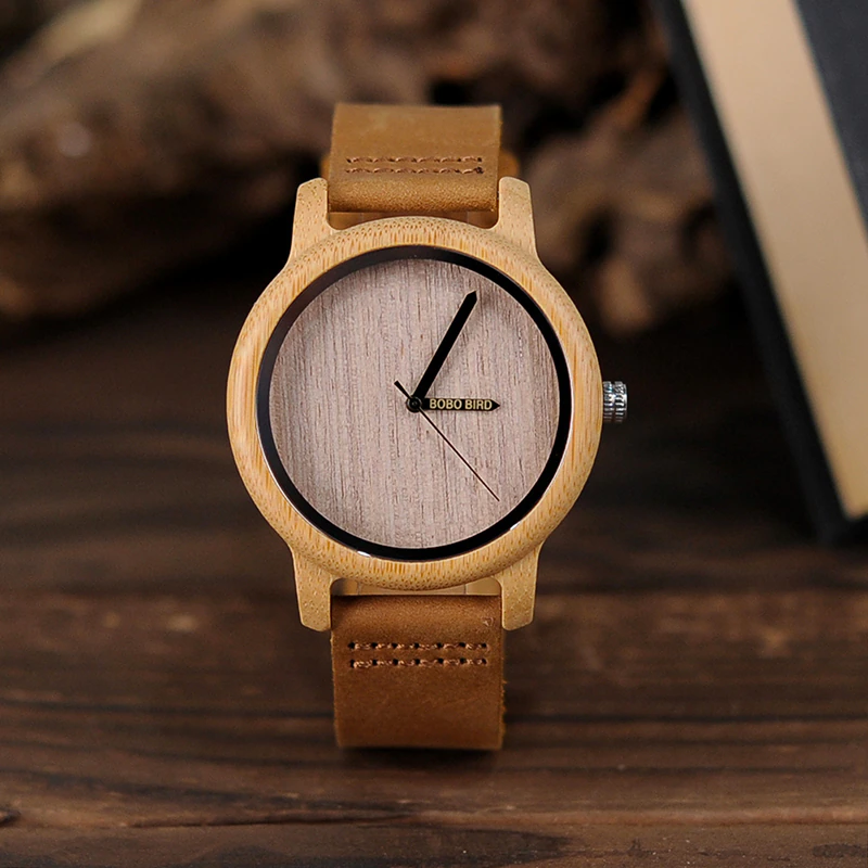 Miniatura: BOBO BIRD Causal Bamboo Watches for Men and Women Bright Silicon Band montre