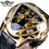 Thumbnail: Winner Steampunk Fashion Triangle Golden Skeleton Movement Mysterious Men