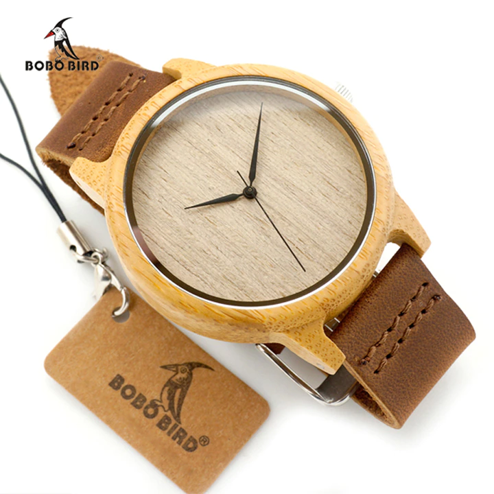 Thumbnail: BOBO BIRD Causal Bamboo Watches for Men and Women Bright Silicon Band montre