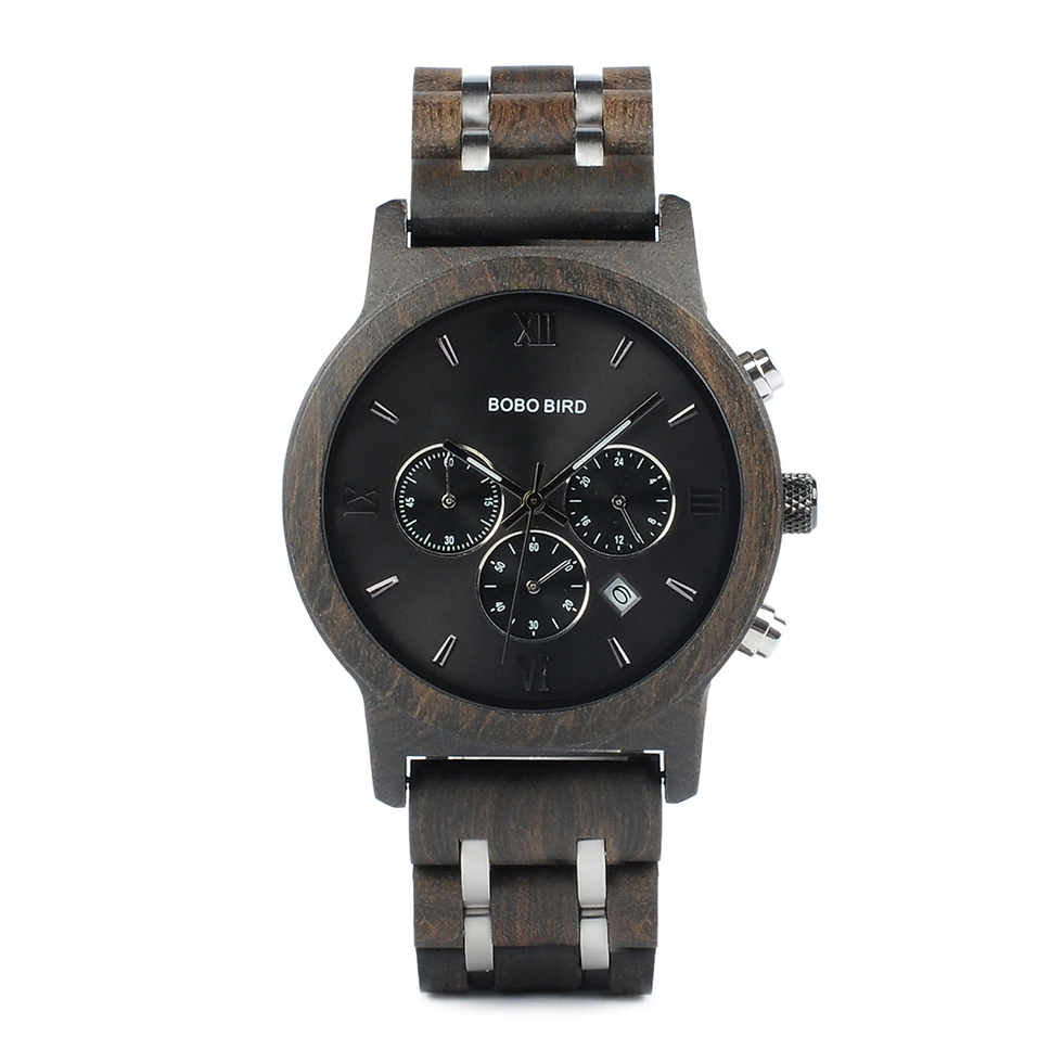 Thumbnail: BOBO BIRD Wooden Watch Men erkek kol saati Luxury Stylish Wood Timepieces