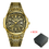 Thumbnail: Fashion quartz Man watch men Brand luxury Retro golden stainless steel watches
