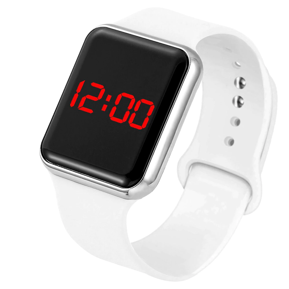 Thumbnail: Sport Digital Watch Women Men Square LED Watch Silicone Electronic Watch Women's