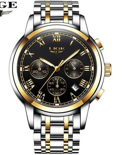 Thumbnail: LIGE New Watches Men Luxury Brand Chronograph Men Sports Watches Waterproof All 