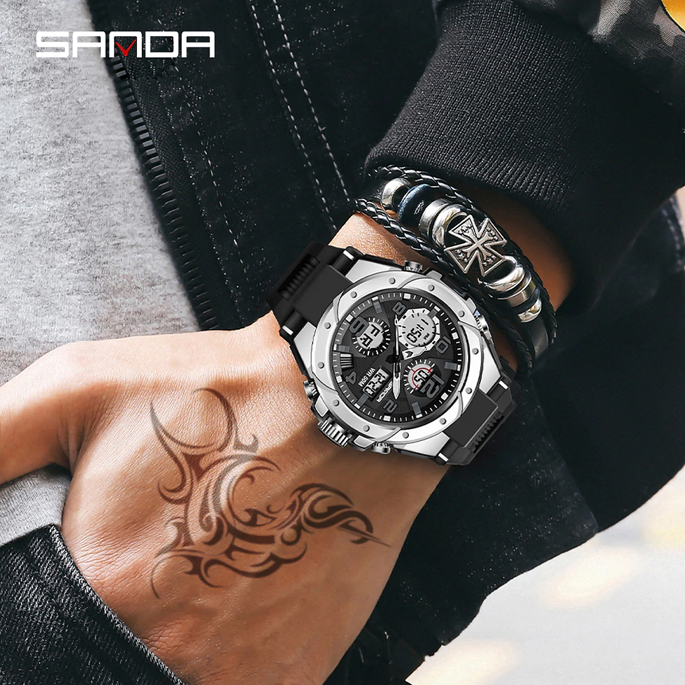 Miniatura: SANAD Top Brand Luxury Men's Watches Sports Wristwatch 5ATM Waterproof Quartz