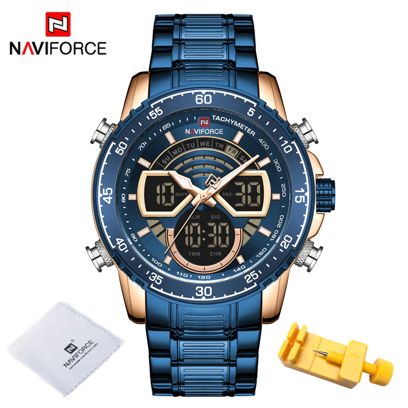 Thumbnail: NAVIFORCE Men's Military Sports Waterproof Watches Luxury Analog Quartz Digital 