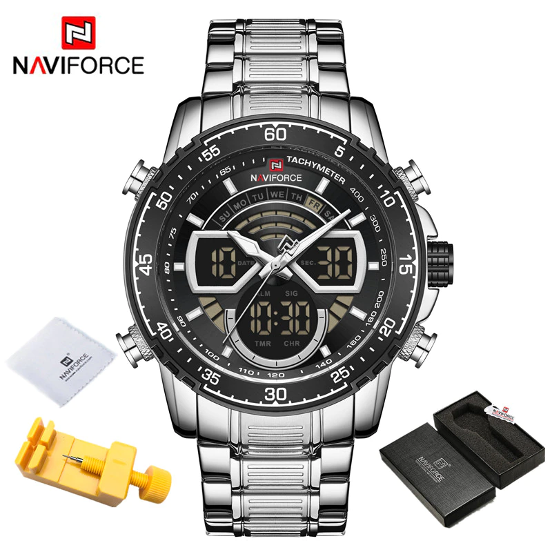 Thumbnail: NAVIFORCE Men's Military Sports Waterproof Watches Luxury Analog Quartz Digital 