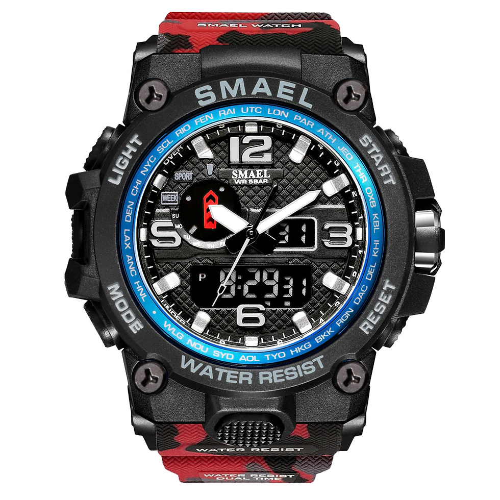 Thumbnail: SMAEL Brand Men Sports Watches Dual Display Analog Digital LED Electronic Quartz
