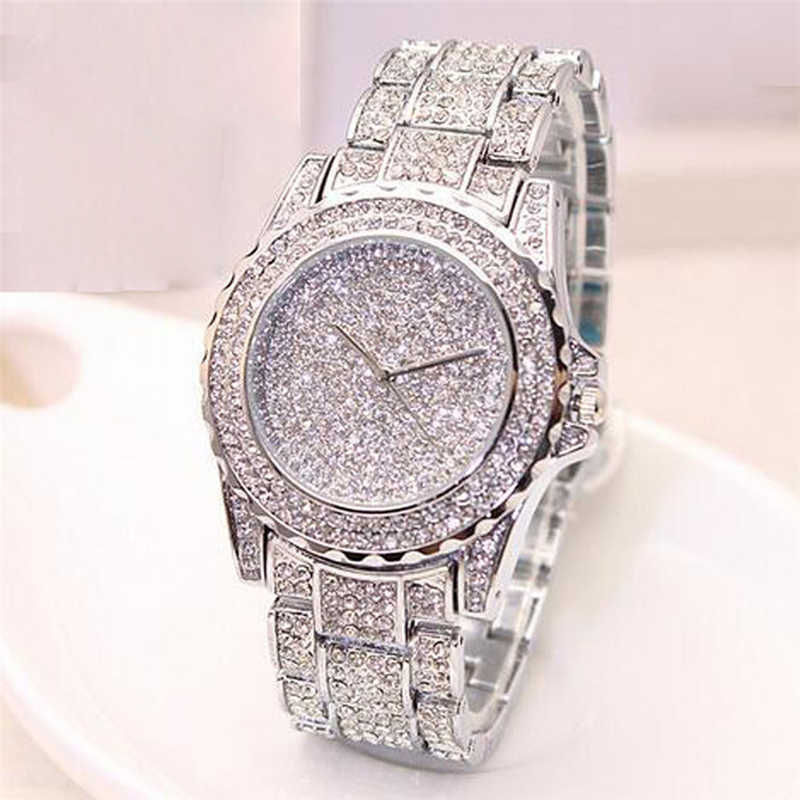 Thumbnail: Women Ladies Bling Diamonds Crystal Strap Watch Fashion Luxury Stainless Steel