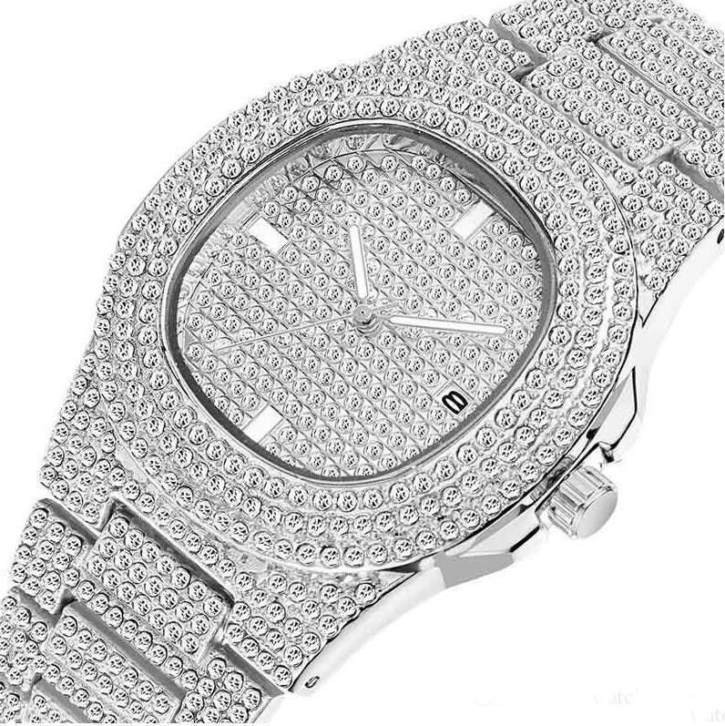 縮圖：HIP HOP Gold Watch Men Diamond Men Watches Top Brand Luxury Iced Out Male Quartz
