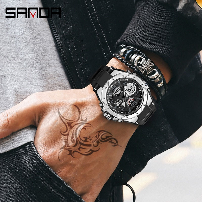 Thumbnail: Sport Men Watch Top Luxury Digital Pointer Clock Shockproof Stopwatch Report