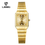 Thumbnail: Square Gold Watch Women Men Noble Quartz Wrist Watches Water Resistant Hand