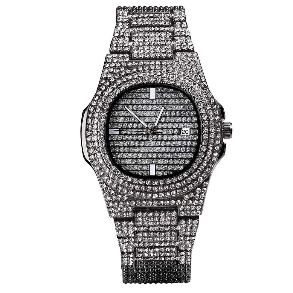 थंबनेल: TOPGRILLZ Brand Iced Out Diamond Watch Quartz Gold HIP HOP Watches With