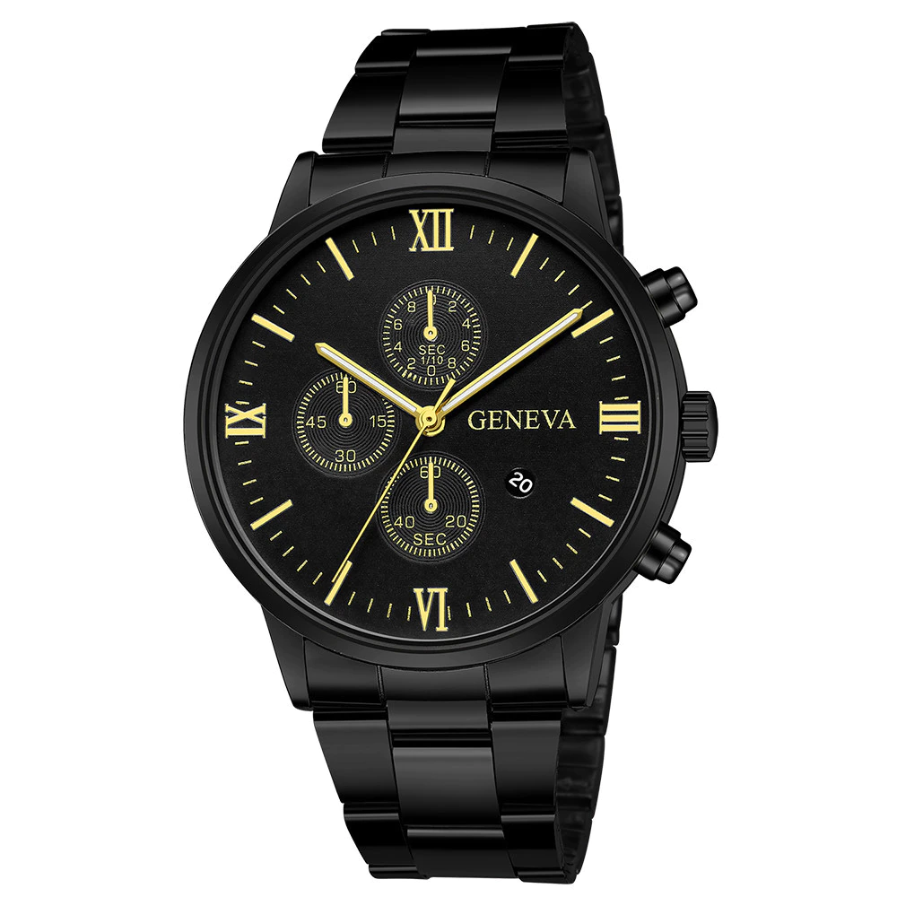 The Men Watches Luxury Brand Auto Date Gold Male Clock Sport Quartz Wrist Watch 
