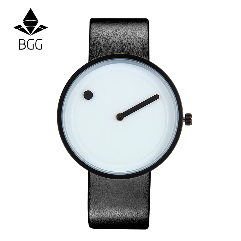 Thumbnail: 2019 Minimalist style creative wristwatches BGG black & white new design Dot and