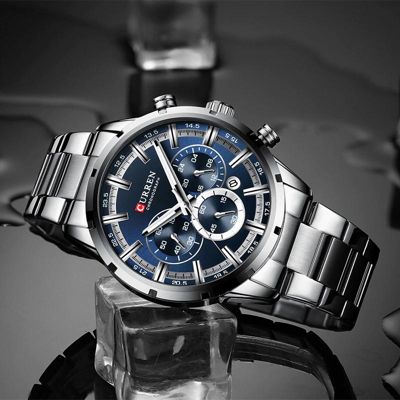Миниатюра: New CURREN Top Brand Luxury Fashion Mens Watches Stainless Steel Chronograph