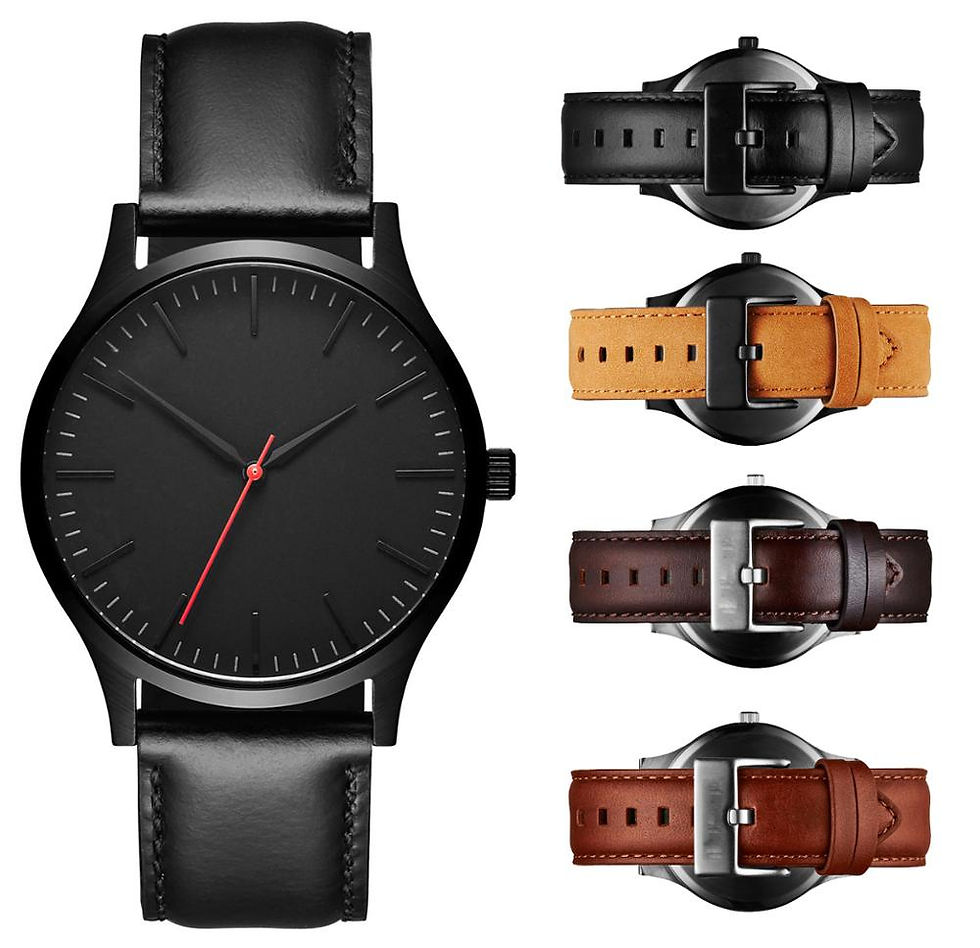 Thumbnail: Watch Luxury 2019 Male Sport Quartz Wrist Watches Stainless Steel Case Leather