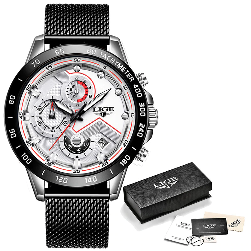 Miniature : LIGE Fashion Mens Watches Top Brand Luxury WristWatch Quartz Clock Blue Watch