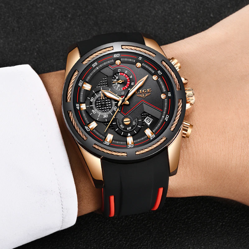 الصورة المصغرة: LIGE Fashion Mens Watches Top Luxury Brand Men Unique Sports Watch Men's Quartz 