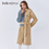 Thumbnail: TWOTWINSTYLE Patchwork Denim For Female Windbreaker Jacket Long Sleeve Lapel