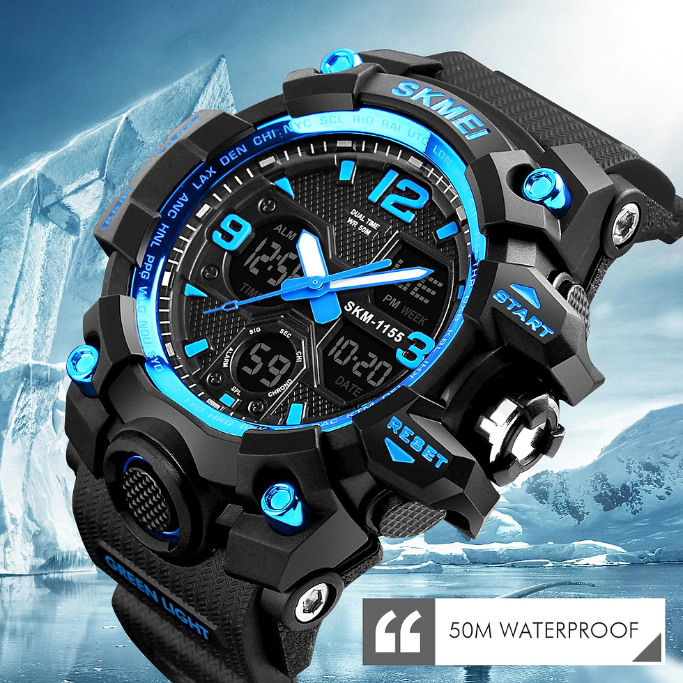 Thumbnail: New Fashion Men Sports Watches SKMEI Brand Quartz Analog LED Digital Military