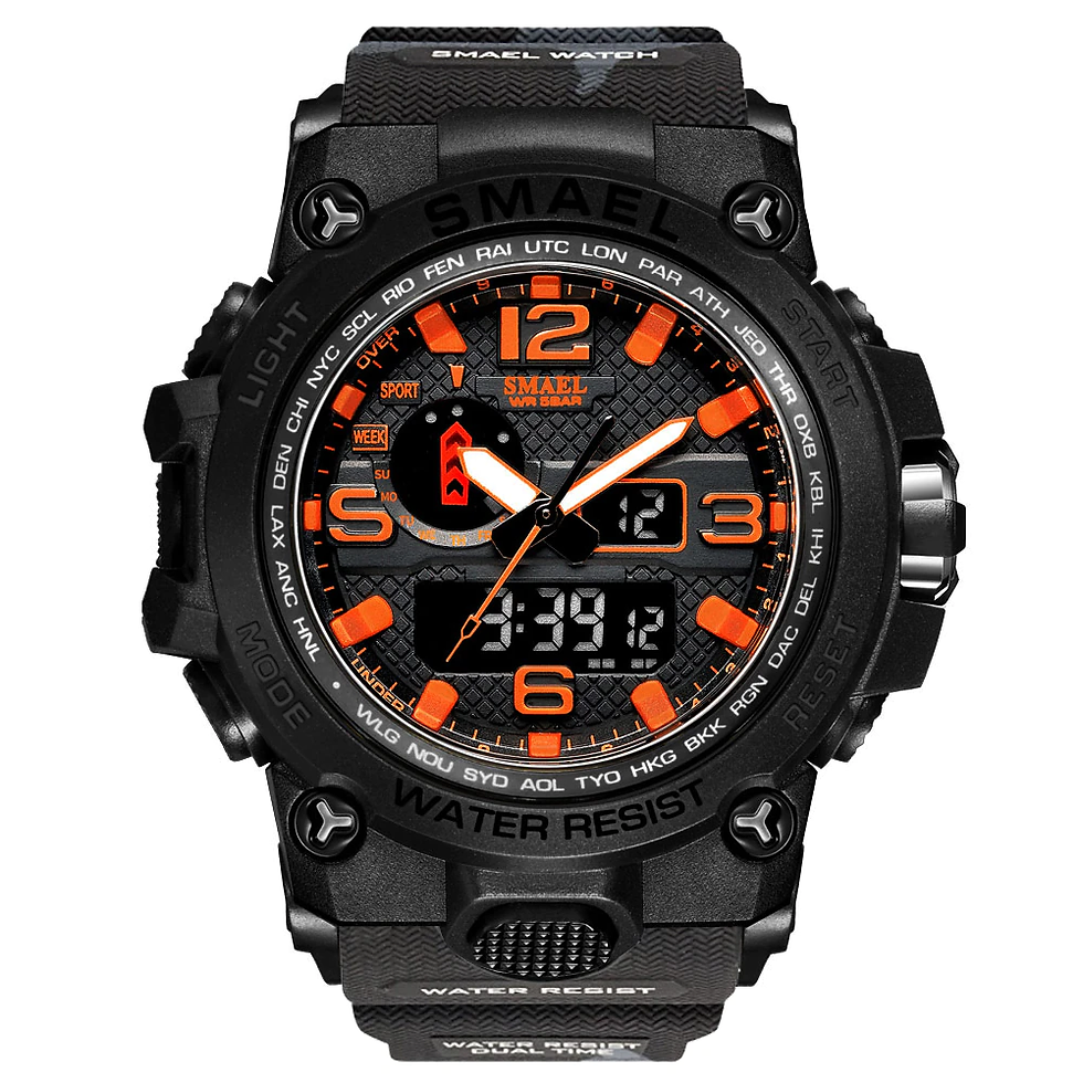 الصورة المصغرة: SMAEL Brand Men Sports Watches Dual Display Analog Digital LED Electronic Quartz