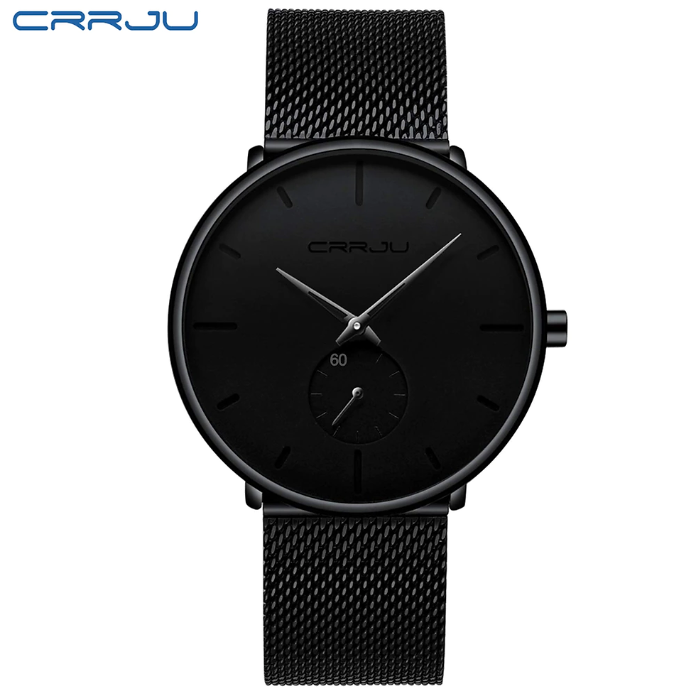 Thumbnail: CRRJU Fashion Mens Watches Top Brand Luxury Quartz Watch Men Casual Slim Mesh