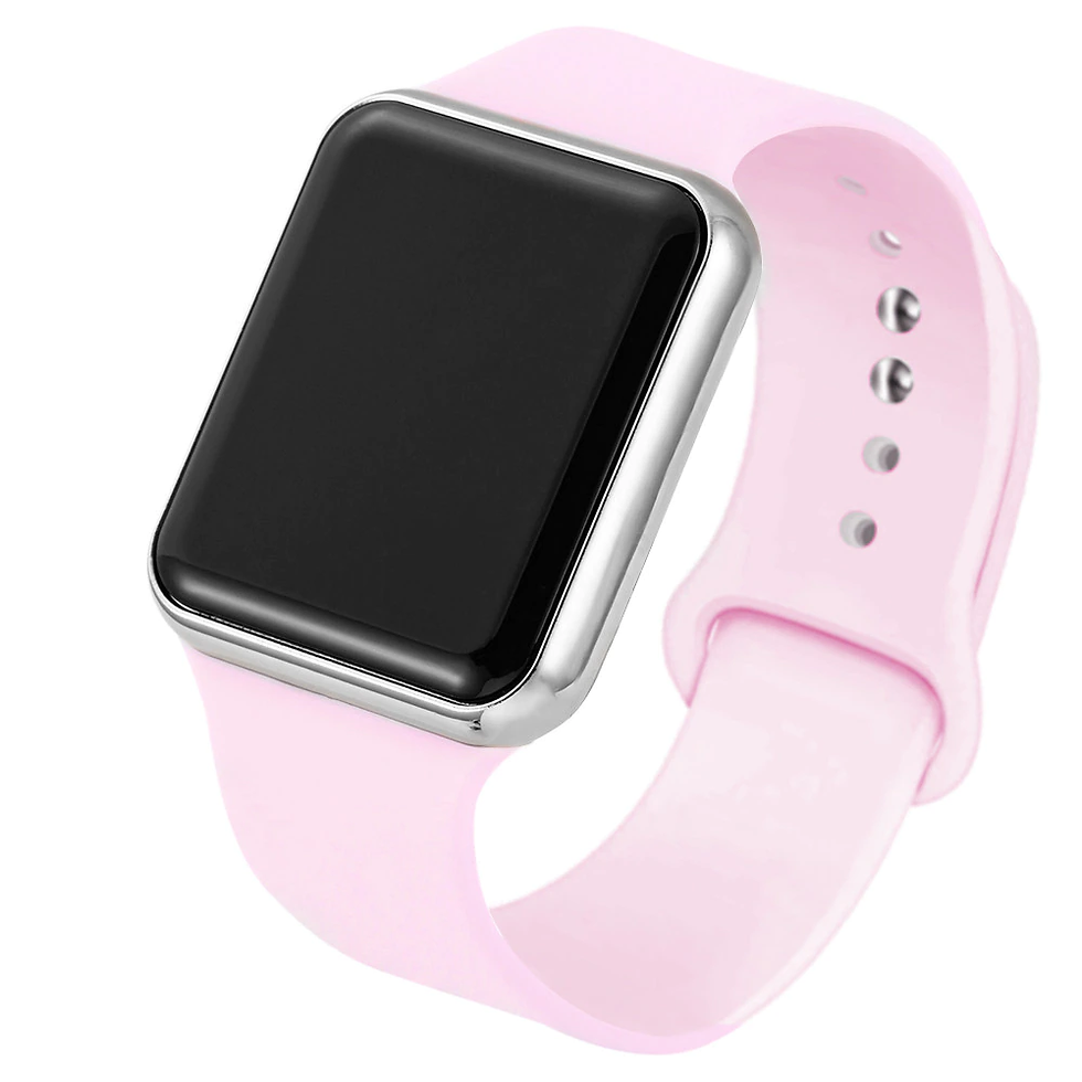 Thumbnail: Sport Digital Watch Women Men Square LED Watch Silicone Electronic Watch Women's
