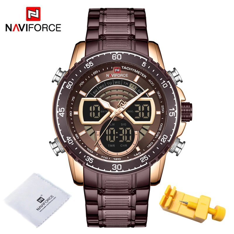 Miniatura: NAVIFORCE Men's Military Sports Waterproof Watches Luxury Analog Quartz Digital 