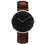 Thumbnail: Simple Style Quartz Clock No Logo Ultra-thin Military Army Leather Watches