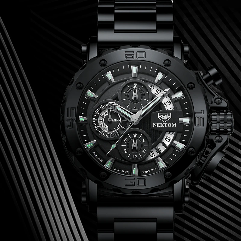 Миниатюра: NEKTOM Men's Watches Quartz Watch Waterproof Watches Steel Strap Wristwatch
