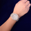 Thumbnail: Bubble Letter Watch Ice Big Dial Military Quartz Day Date Luxury Rhinestone