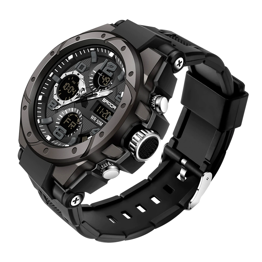 SANAD Top Brand Luxury Men's Watches Sports Wristwatch 5ATM Waterproof Quartz