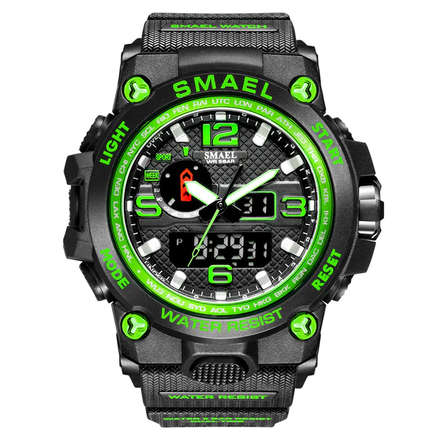 Thumbnail: SMAEL Brand Men Sports Watches Dual Display Analog Digital LED Electronic Quartz