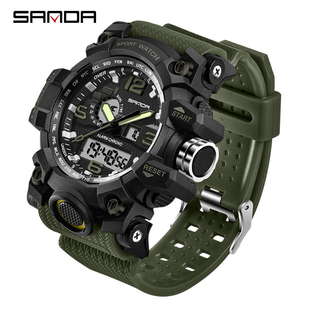 SANDA Military Men's Watches Top Brand Luxury Waterproof Sport Watch Male S
