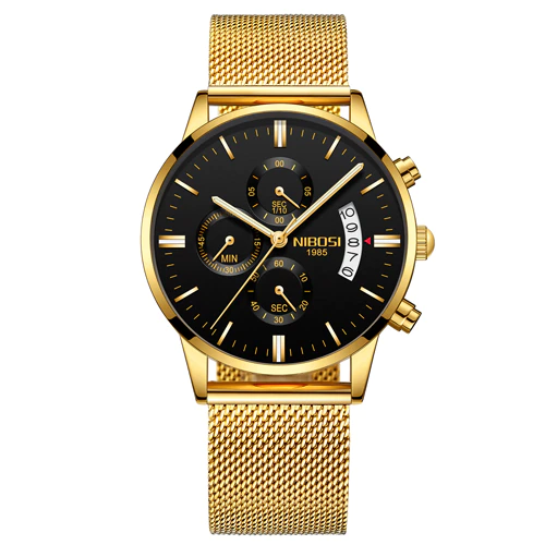 Thumbnail: NIBOSI Men Watches Top Brand Luxury Gold Calendar Luminous Watch Hands Relogio
