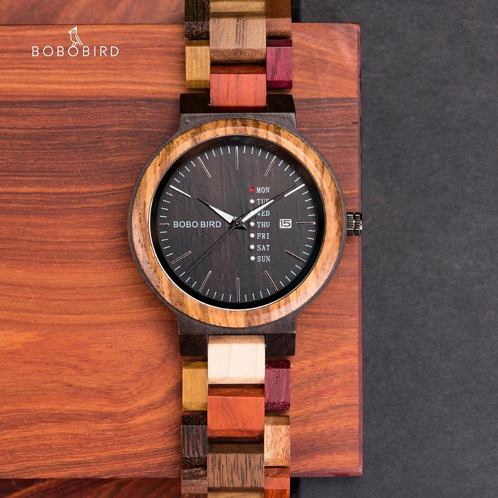 Thumbnail: BOBO BIRD Couple watch Luxury Brand Wood Timepieces Week Date Display Quartz