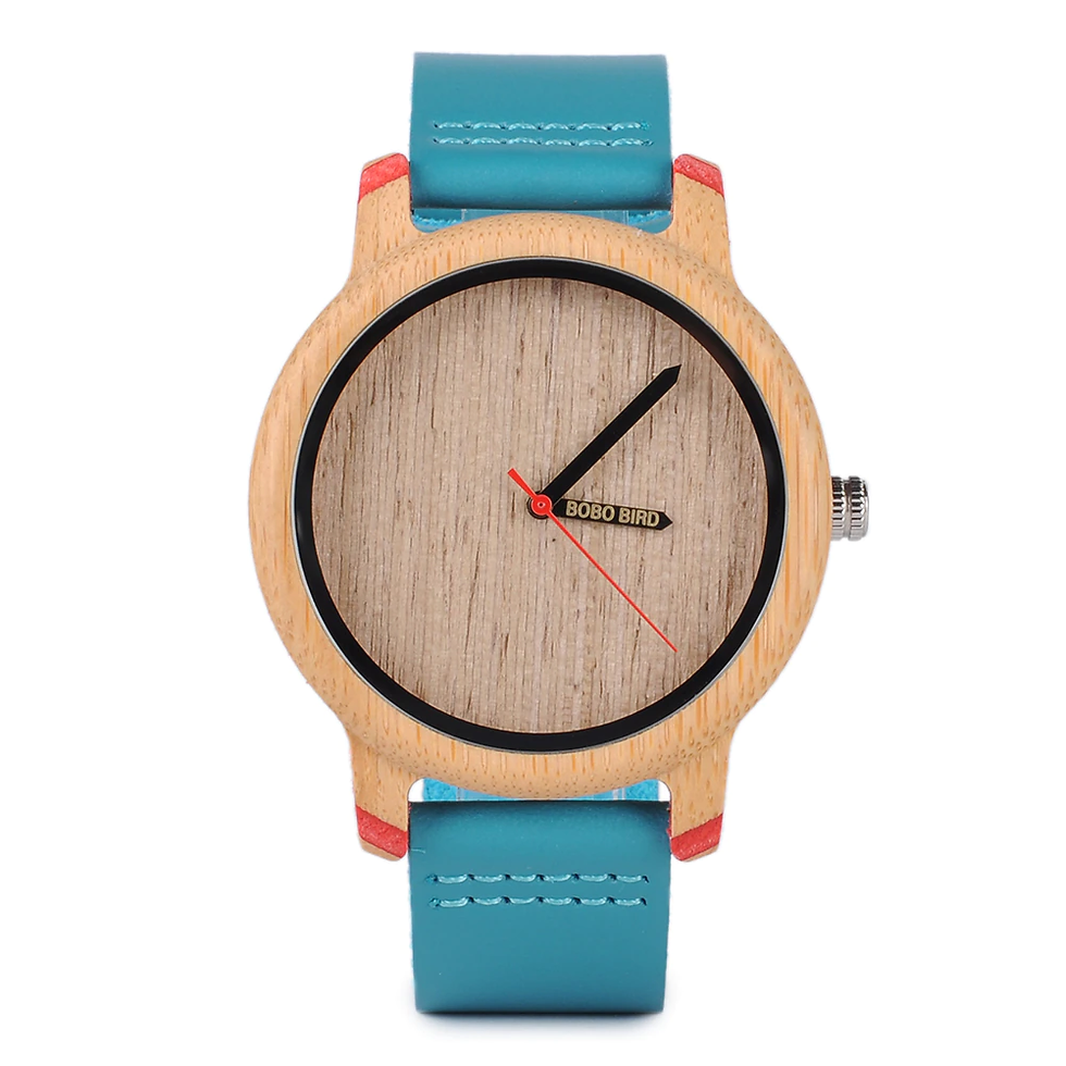 Thumbnail: BOBO BIRD Causal Bamboo Watches for Men and Women Bright Silicon Band montre