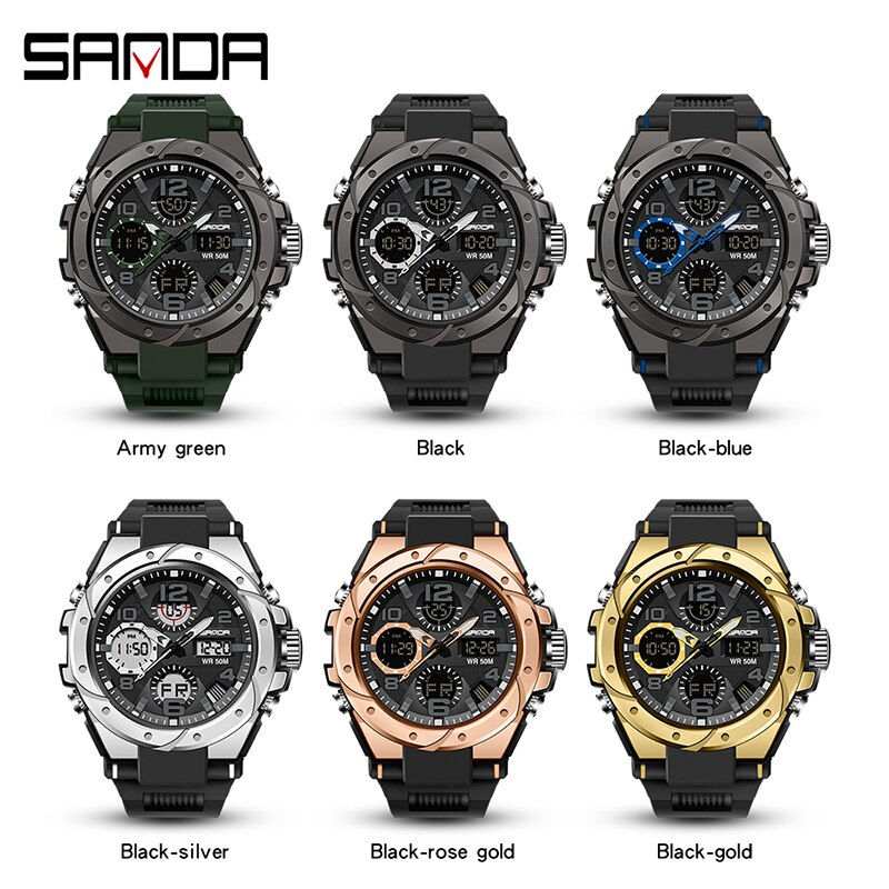 Thumbnail: Sport Men Watch Top Luxury Digital Pointer Clock Shockproof Stopwatch Report
